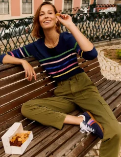 Ella Long Sleeve Breton-French Navy and Rainbow-Boden Best