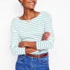 Ella Long Sleeve Breton-Ivory, Duck Egg Blue-Boden Online