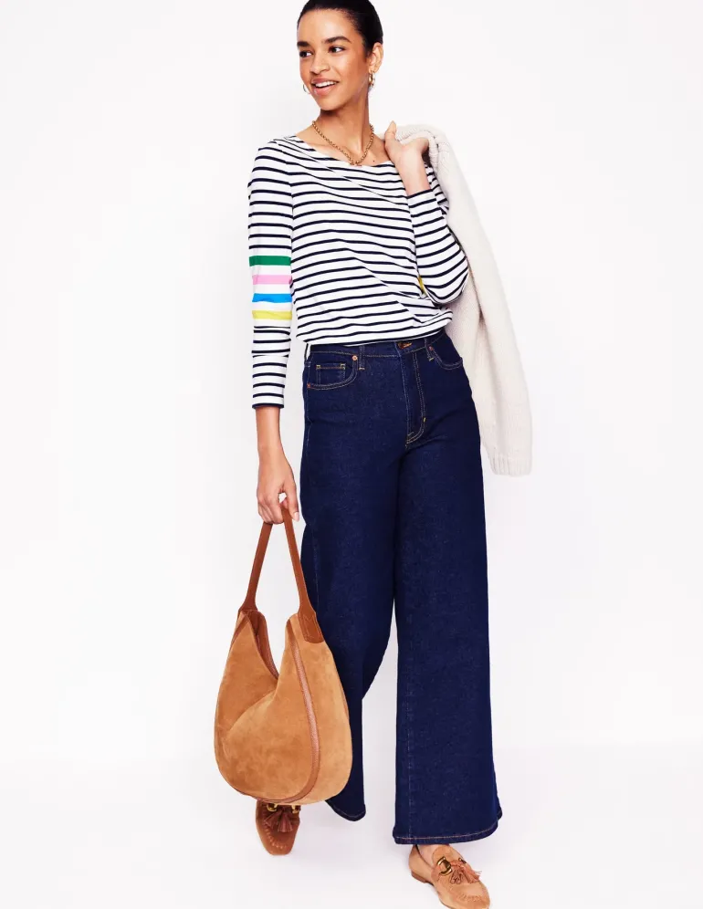 Ella Long Sleeve Breton-Ivory Multi Arm Placement-Boden Discount