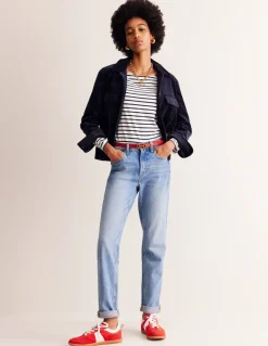 Ella Long Sleeve Breton-Ivory, Navy-Boden Cheap