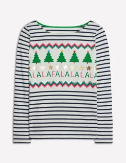 Ella Long Sleeve Breton-Ivory, Navy, Falalala-Boden Cheap