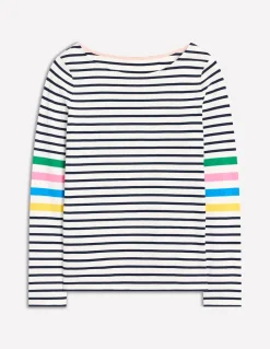 Ella Long Sleeve Breton-Ivory Multi Arm Placement-Boden Discount