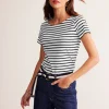 Ella Short Sleeve Breton-Ivory, Black-Boden Store