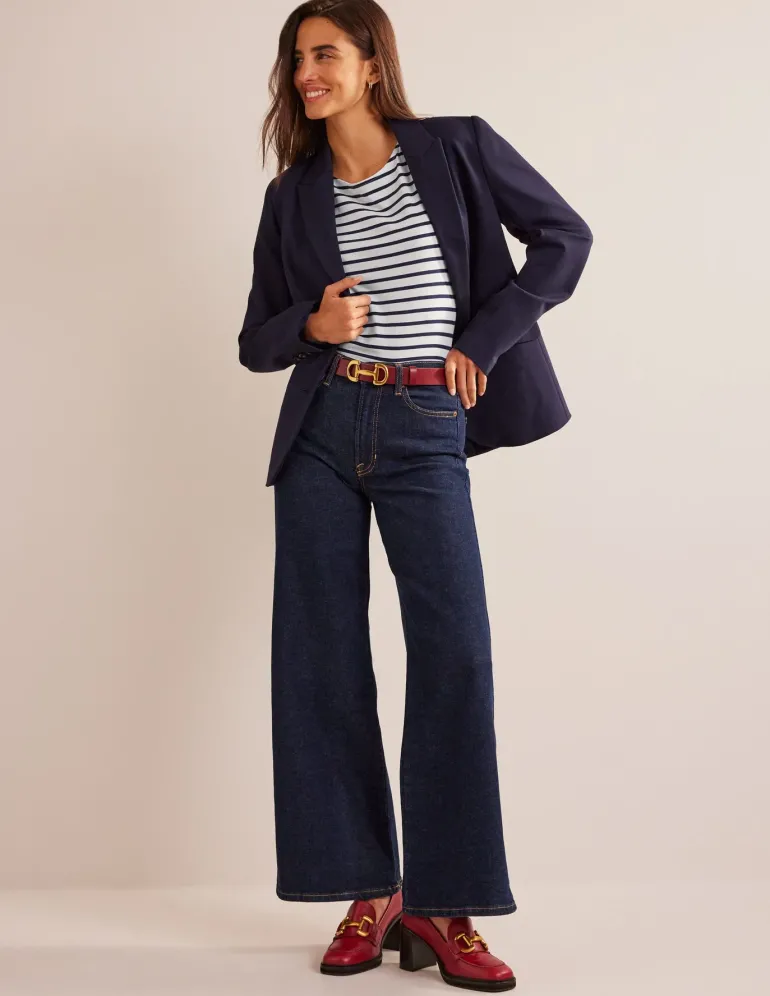 Ella Short Sleeve Breton-Ivory, Navy-Boden Cheap