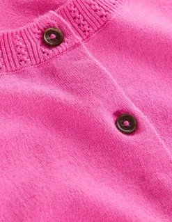 Emilia Cotton Crew Cardigan-Tickled Pink-Boden Cheap