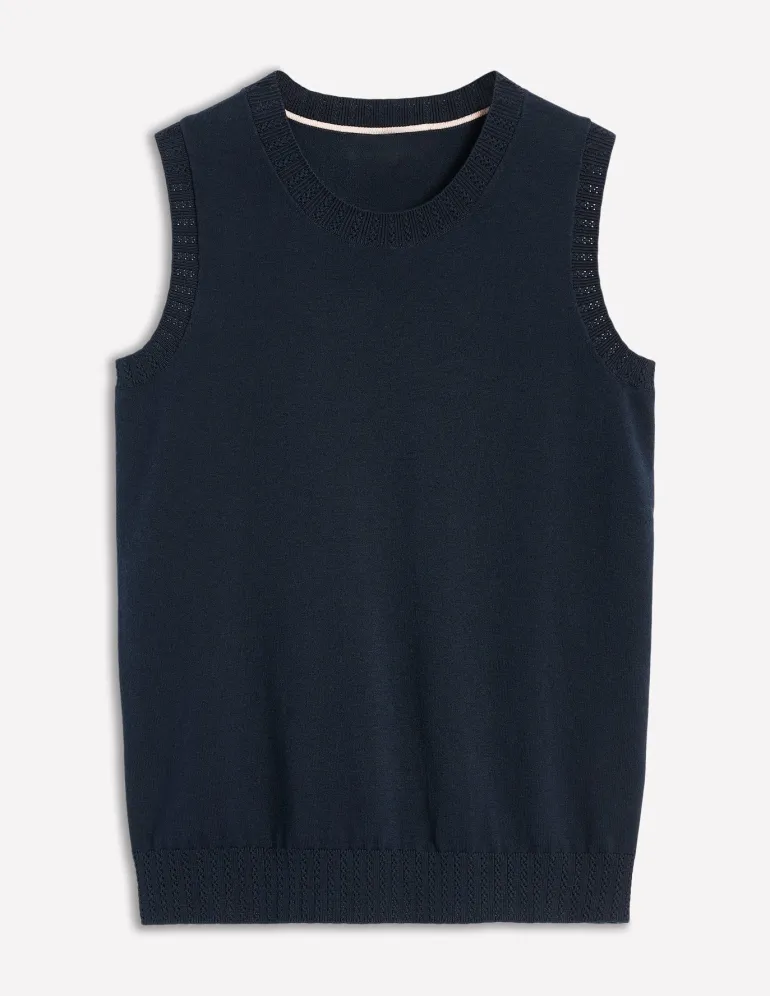 Emilia Cotton Crew Neck Vest--Boden Hot