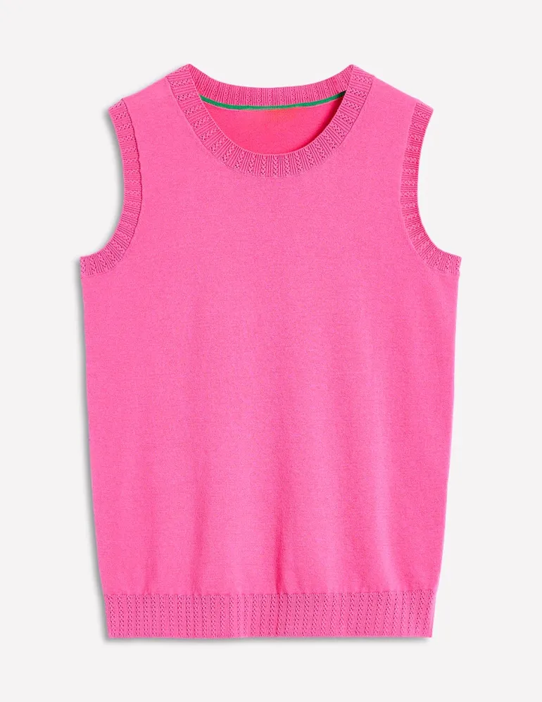 Emilia Cotton Crew Neck Vest--Boden Discount