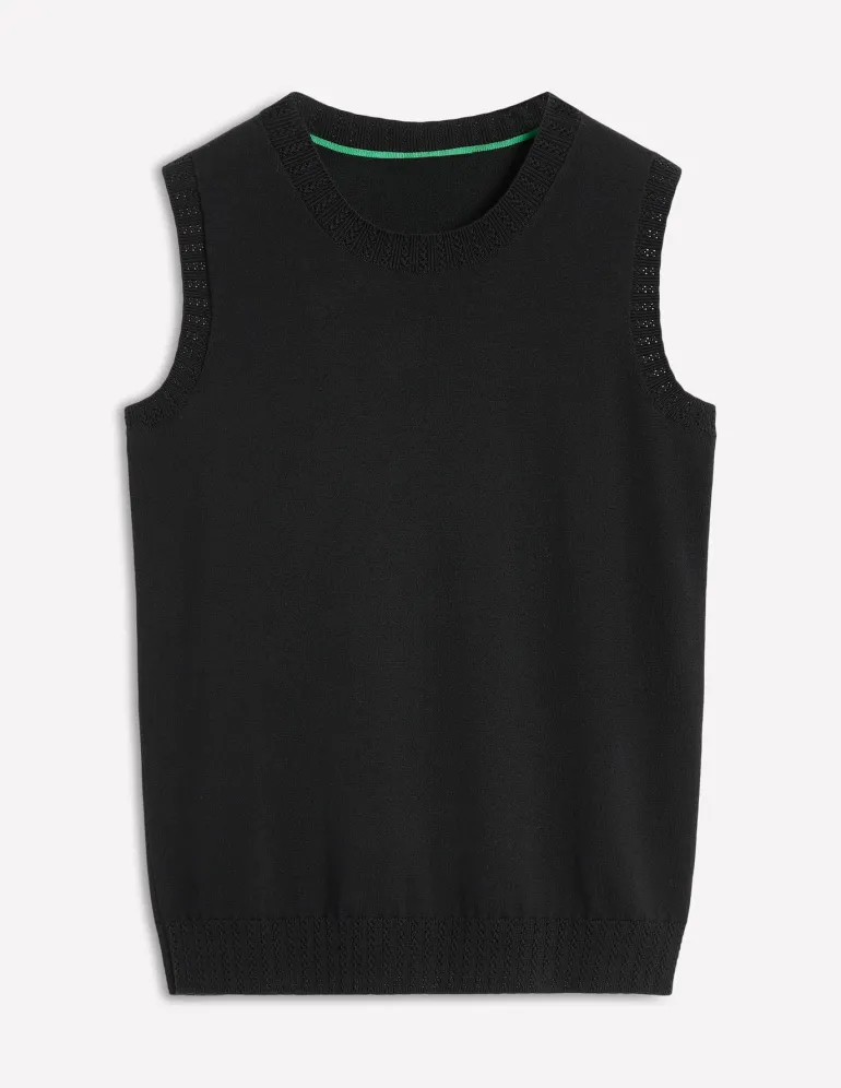 Emilia Cotton Crew Neck Vest--Boden Hot