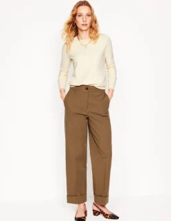 Emilia Cotton Crew Sweater-Warm Ivory-Boden Flash Sale