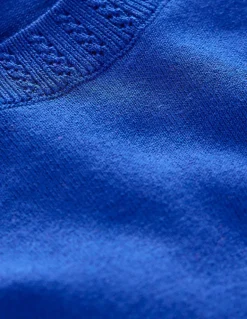 Emilia Cotton Crew T-shirt-Bright Blue-Boden New