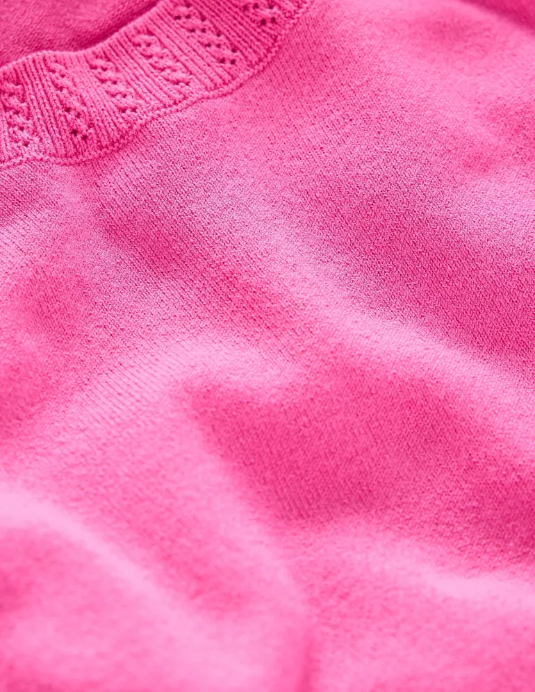 Emilia Cotton Crew T-shirt-Tickled Pink-Boden Flash Sale