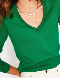 Emilia Cotton V Neck Sweater--Boden Cheap