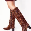 Erica Knee High Leather Boots-Dark Classic Leopard-Boden Shop