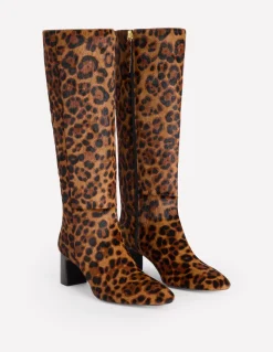 Erica Knee High Leather Boots-Dark Classic Leopard-Boden Shop