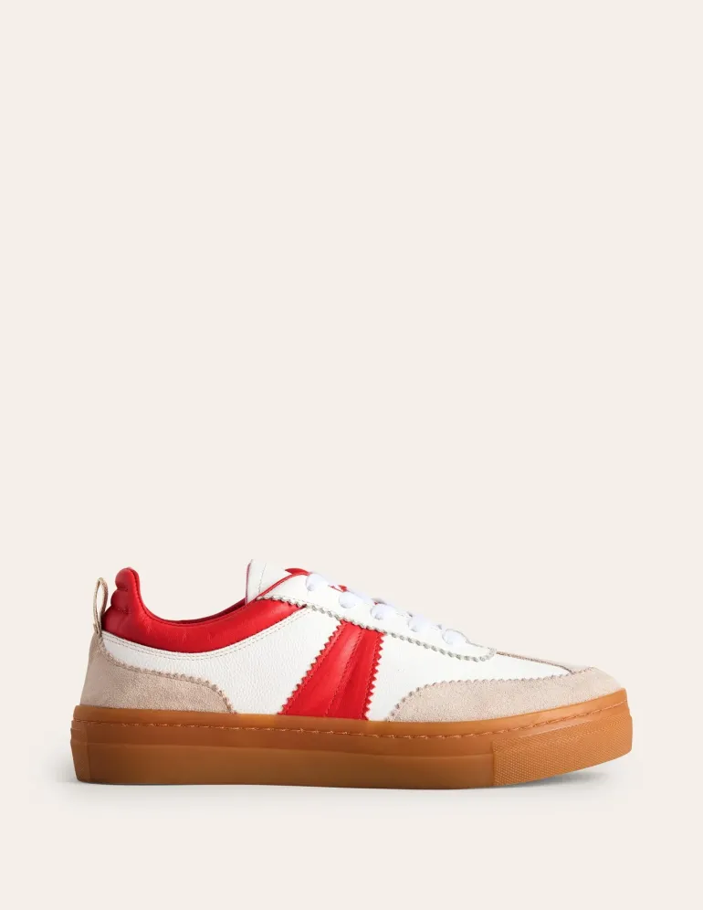 Erin Flatform Tennis Trainer-Ecru Stripe-Boden Shop