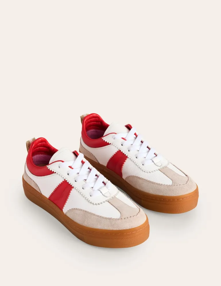 Erin Flatform Tennis Trainer-Ecru Stripe-Boden Shop
