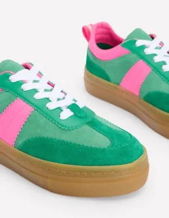 Erin Flatform Tennis Trainer-Rich Emerald/Festival Pink-Boden Outlet