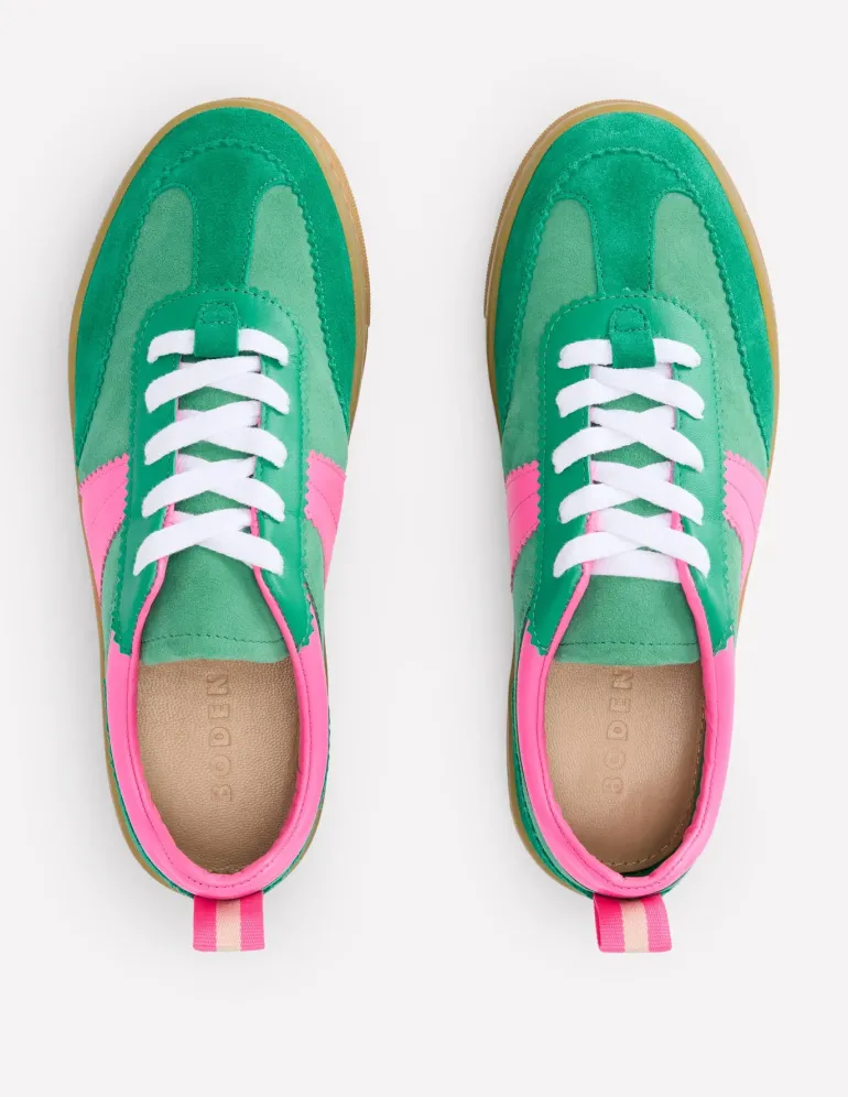 Erin Flatform Tennis Trainer-Rich Emerald/Festival Pink-Boden Outlet