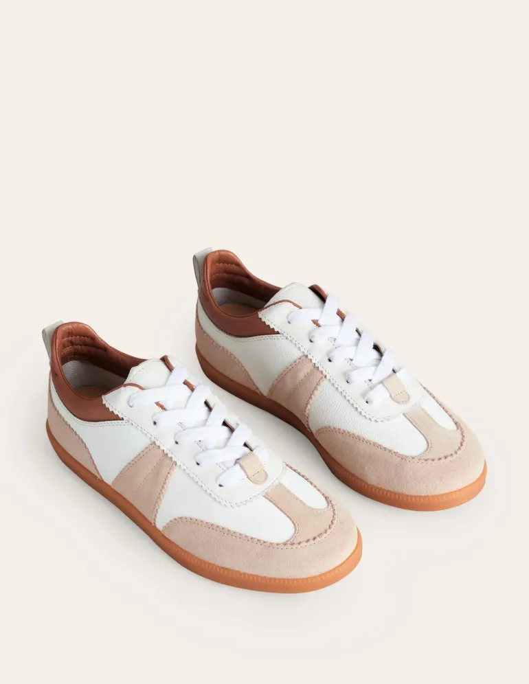 Erin Retro Tennis Sneakers-White Mix-Boden Sale