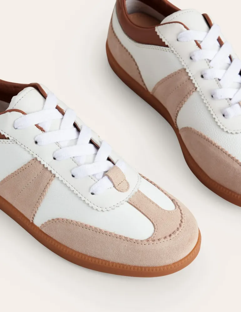 Erin Retro Tennis Sneakers-White Mix-Boden Sale