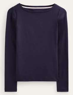 Essential Boat-Neck Jersey Top--Boden New