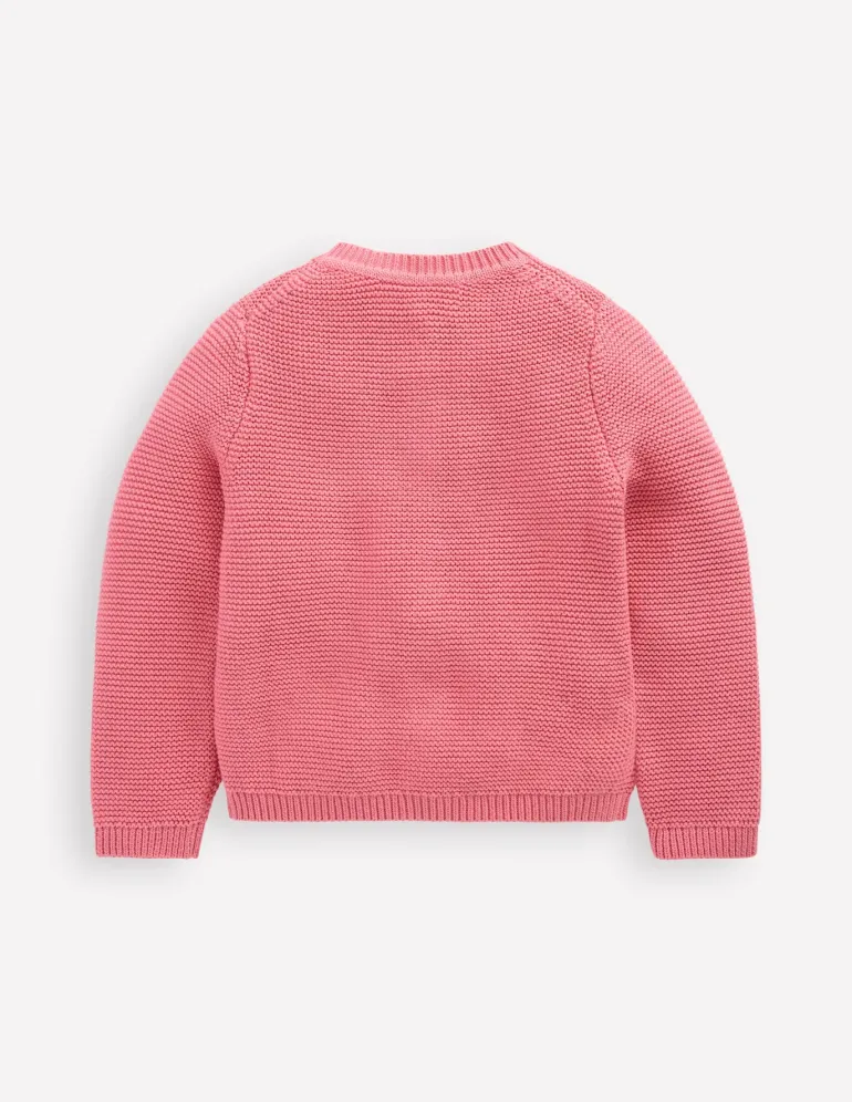 Essential Crew Neck Cardigan-Formica Pink-Boden Discount