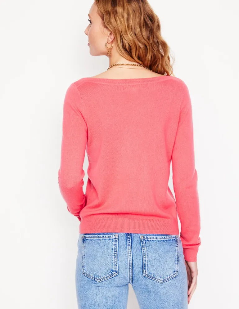 Eva Cashmere Boat Neck Sweater-Azalea Pink-Boden Shop