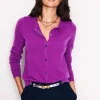 Eva Cashmere Crew Cardigan-Regal Purple-Boden Cheap