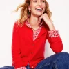 Eva Cashmere Crew Cardigan-Strawberry Tart Red-Boden Clearance