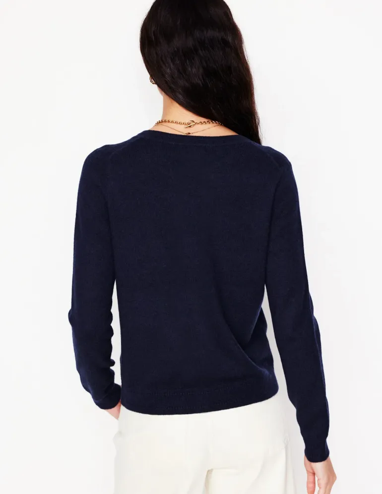 Eva Cashmere Crew Cardigan--Boden Hot