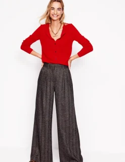Eva Cashmere Crew Cardigan-Rouge Red-Boden Fashion