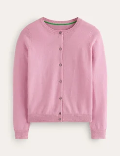 Eva Cashmere Crew Cardigan-Old Rose Pink-Boden New