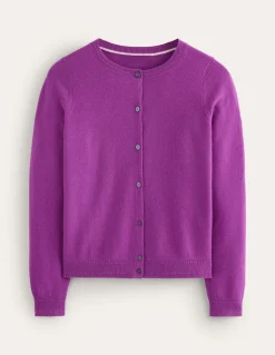 Eva Cashmere Crew Cardigan-Regal Purple-Boden Cheap