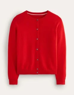 Eva Cashmere Crew Cardigan-Rouge Red-Boden Fashion