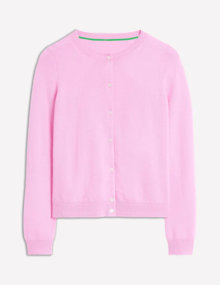 Eva Cashmere Crew Cardigan-Vintage Mauve-Boden Outlet