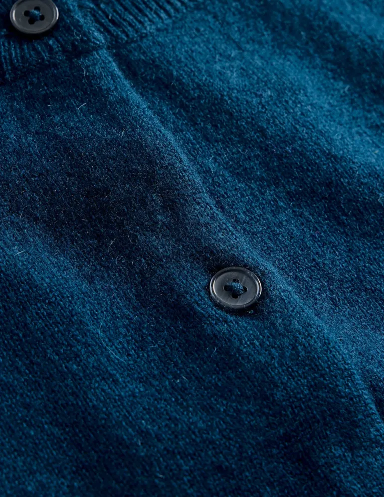 Eva Cashmere Crew Cardigan-Harbour Blue-Boden Flash Sale