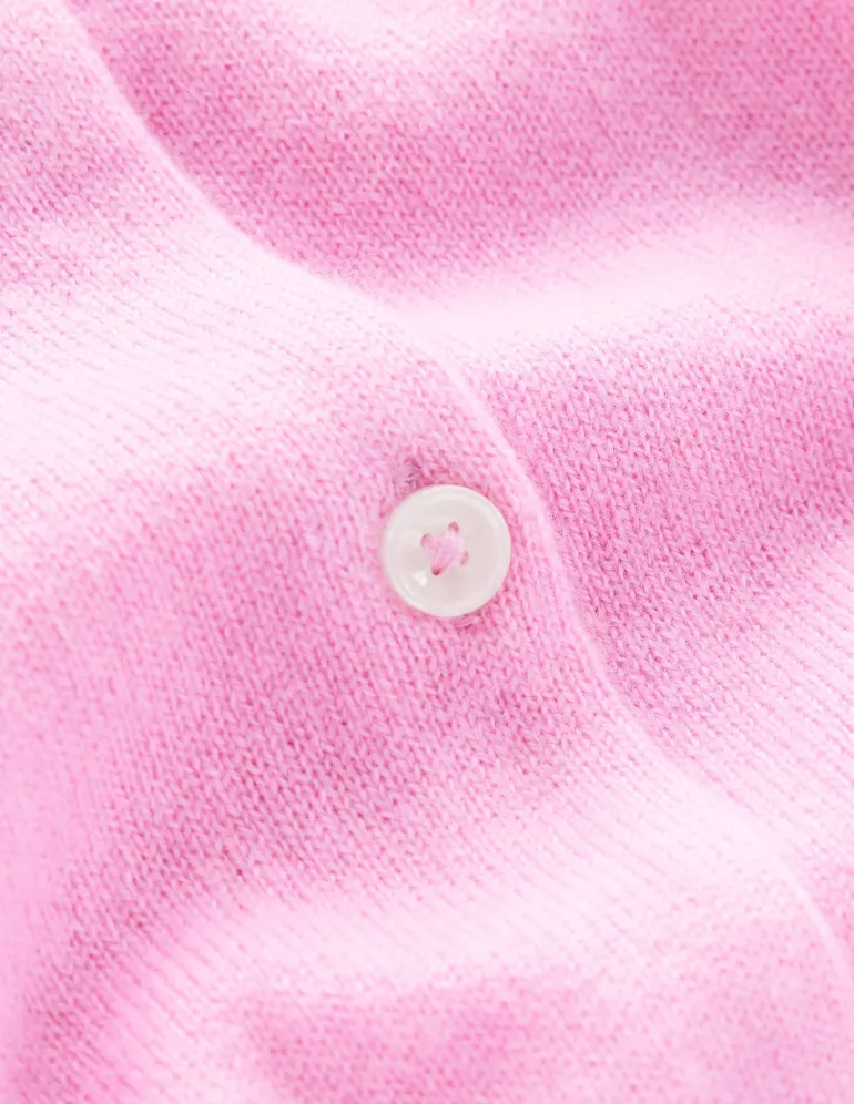Eva Cashmere Crew Cardigan-Vintage Mauve-Boden Outlet