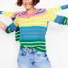 Eva Cashmere Crew Neck Jumper-Green, Pink, Bright Blue Multi-Boden Outlet