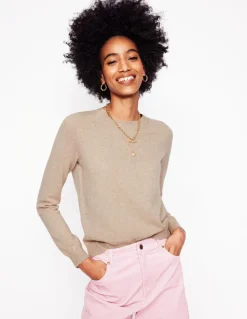 Eva Cashmere Crew Neck Sweater-Chinchilla Melange-Boden Flash Sale