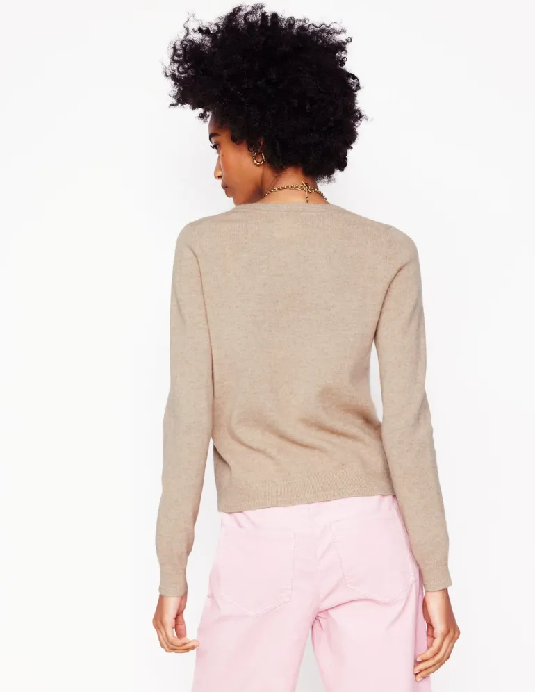 Eva Cashmere Crew Neck Sweater-Chinchilla Melange-Boden Flash Sale