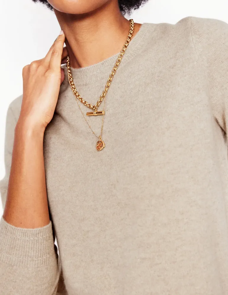 Eva Cashmere Crew Neck Sweater-Chinchilla Melange-Boden Flash Sale