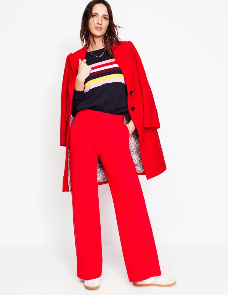 Eva Cashmere Crew Neck Sweater-Navy, Rainbow-Boden Best Sale