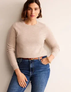 Eva Cashmere Crew Neck Sweater-Chinchilla Melange-Boden Flash Sale
