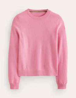 Eva Cashmere Crew Neck Sweater-Old Rose Pink-Boden Clearance