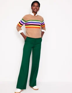 Eva Cashmere Crew Neck Sweater-Camel Melange, Rainbow-Boden Shop
