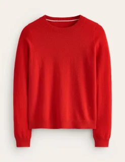 Eva Cashmere Crew Neck Sweater-Rouge Red-Boden Shop