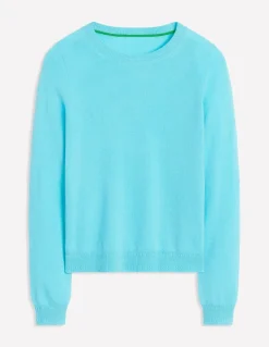 Eva Cashmere Crew Neck Sweater-Caribbean Blue-Boden Hot