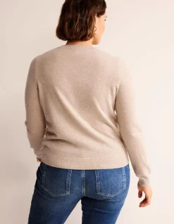 Eva Cashmere Crew Neck Sweater-Chinchilla Melange-Boden Flash Sale