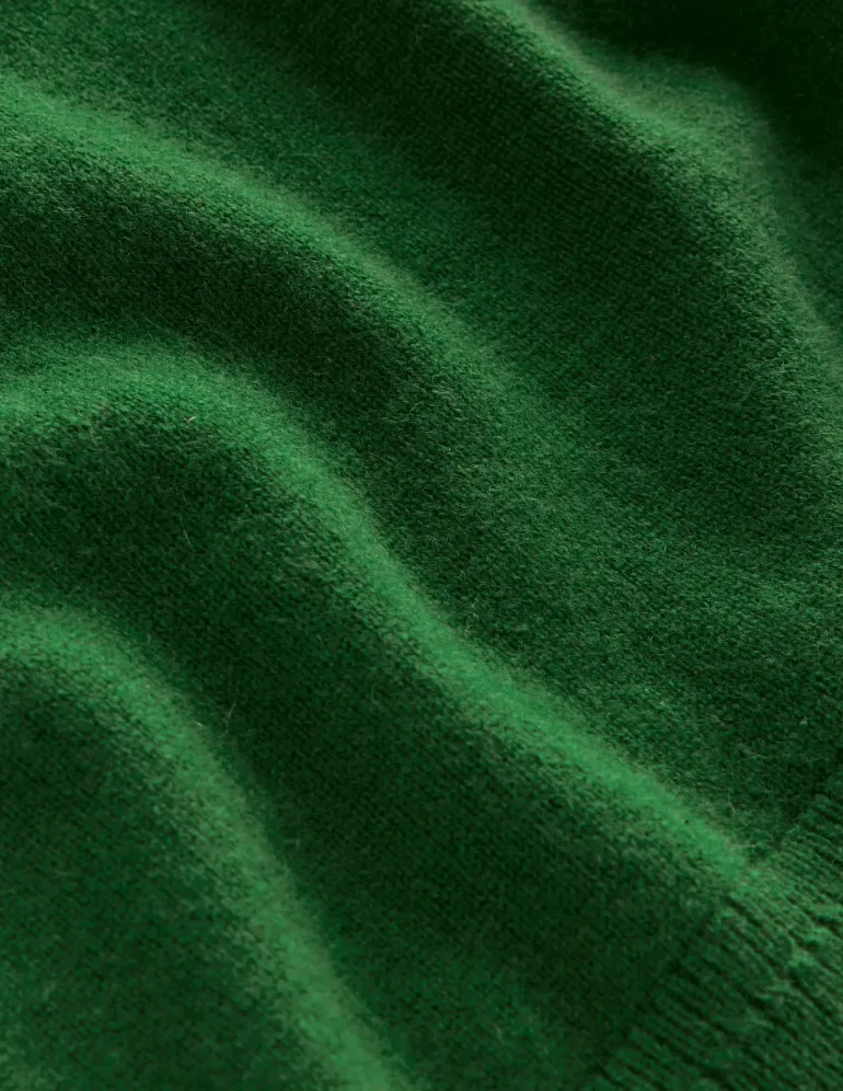 Eva Cashmere Crew Neck Sweater-Pine Green-Boden Online