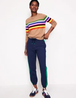 Eva Cashmere Crew Neck Sweater-Camel Melange, Rainbow-Boden Shop